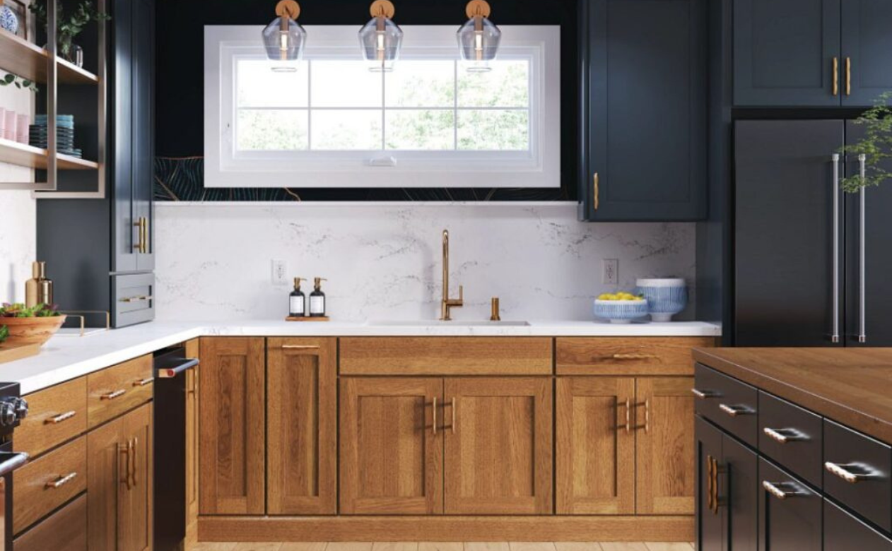 natural wooden kitchen cabinets on display in Johnstown, NY