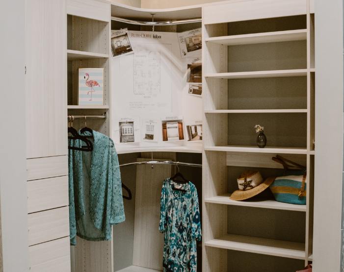 Custom cabinetry in a closet